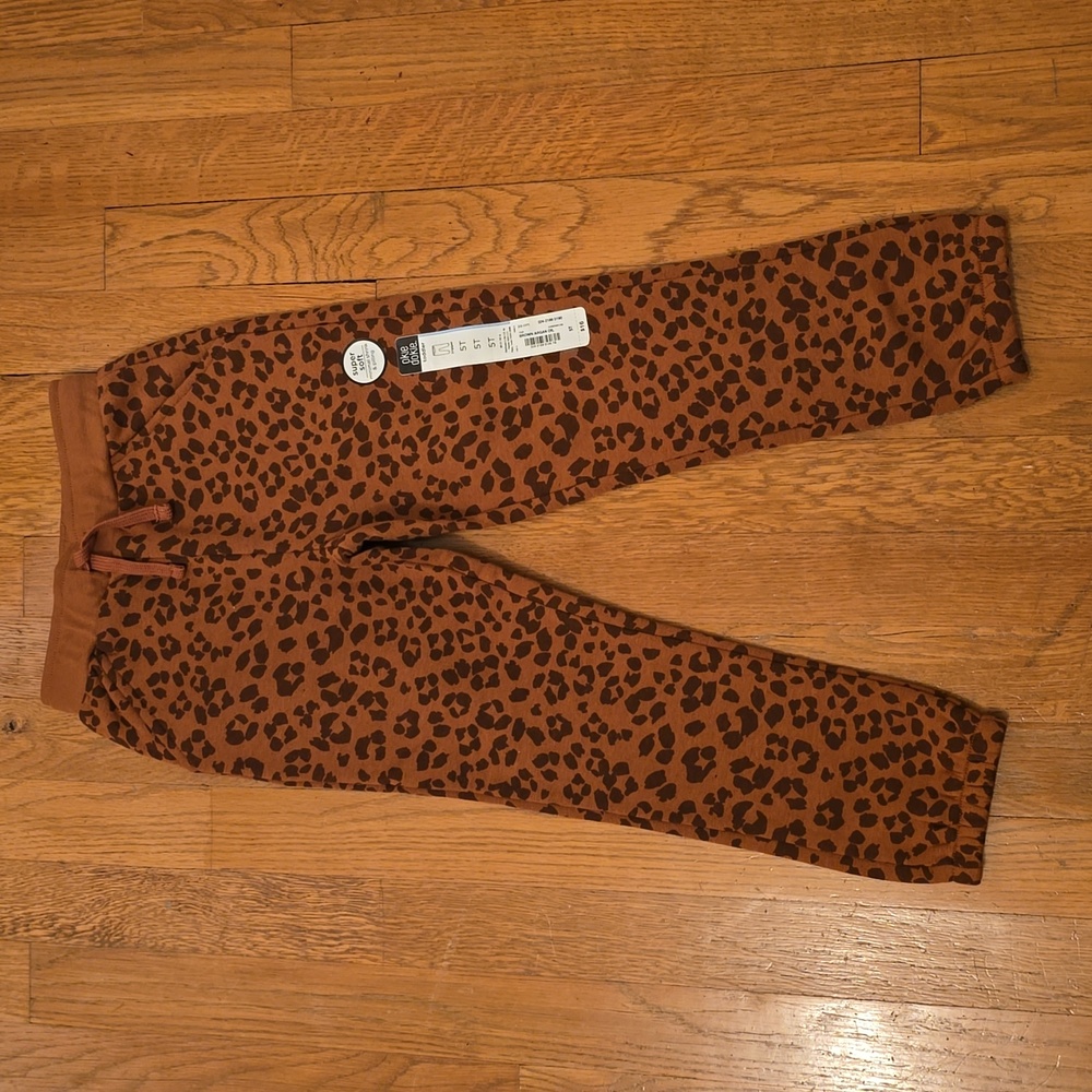 OKIE DOKIE BRAND TODDLER GIRLS ANIMAL PRINT BROWN JOGGER PANTS SIZE 5T